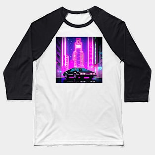 Retrofuturistic cyberpunk car and a skyscraper Baseball T-Shirt